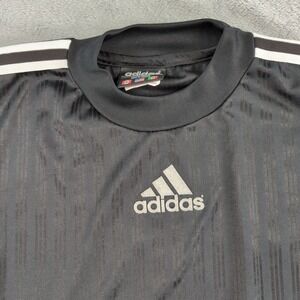 adidas Black Short Sleeve Training Shirt with White Stripes